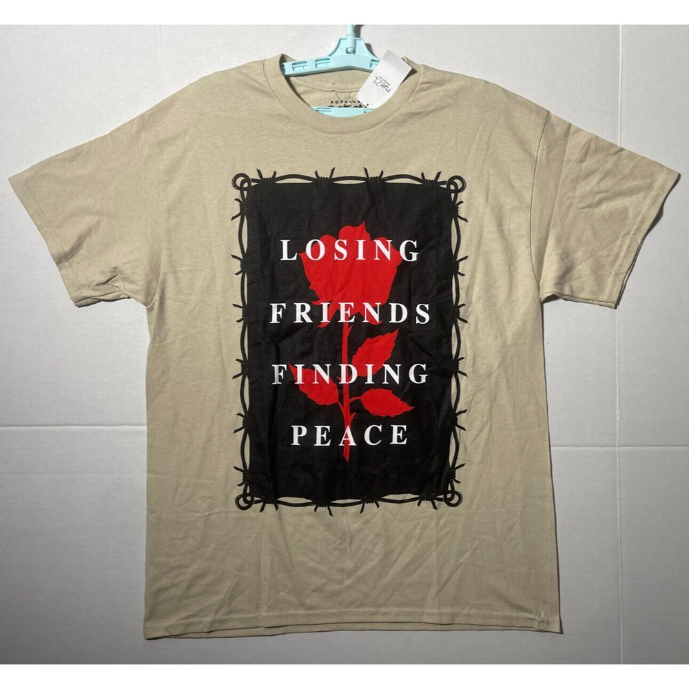 Popular Poison Rue21 Losing Friends Rose Tee Size Large